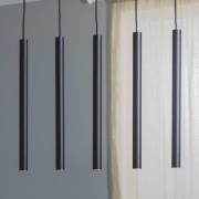 Hængelampe Sone, baldakin kantet, 5 lyskilder, sort