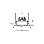 BRUMBERG LED-indbygningsspot Berrie-R, 3000K, tænd/sluk, krom