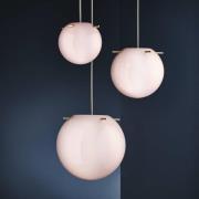 FRANDSEN Hængelampe Koi, glas, rosa/messing, Ø 19 cm