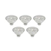 Prios LED-reflektor GU5.3 4.9W 500lm 36° klar 827 sæt med 5 stk