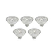 Prios LED-reflektor GU5.3 4.3W 345lm 36° klar 840 sæt med 5 stk