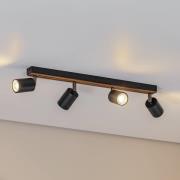 Envostar Tino loftspot, 4 lyskilder, sort/træ