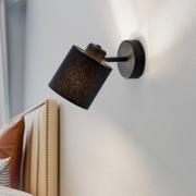 Væglampe Suerte, sort / guld, 1 lyskilde, tekstil, stål