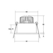 BRUMBERG Tirrel dyb LED indbygningsspot RC, 830, rund, hvid