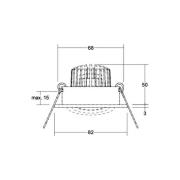 BRUMBERG LED indbygningsspot Tirrel-R RC, rund driver, mat hvid