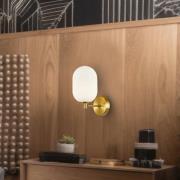 Væglampe Alias, metal guldfarvet, opalglas, 1 lyskilde