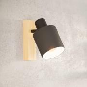 Batallas vægspot, bredde 10 cm, sort/træ, stof