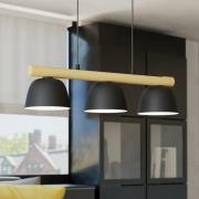 Sherburn hængelampe, længde 77 cm, sort/brun, 3 lyskilder.