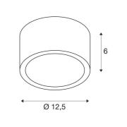 SLV Rox loftlampe, børstet aluminium, aluminium, Ø 12,5 cm