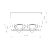 Box II downlight, 2 lyskilder, sort