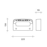 LED-væglampe Aki, antracit, aluminium, 23 cm, 3.000 K