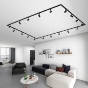 Lindby skinnesystem Linaro, GU10, 18-lys, sort