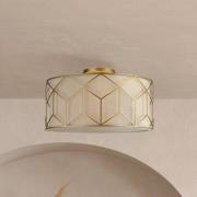 Maytoni loftlampe Messina, Ø 43 cm, beige, linned