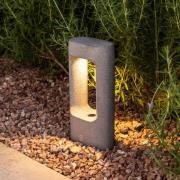 LED-sokkellampe Totem, grå, beton, højde 28,5 cm