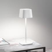 Zafferano Ofelia bordlampe med batteri, IP65, hvid