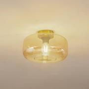 Lindby loftlampe Hildur, Ø 28,5 cm, ravfarvet, glas