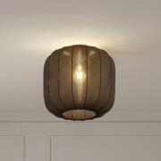 Lindby Helin loftlampe, sort, stof, Ø 35 cm