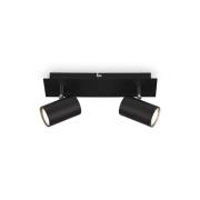 Loftlampe Isil A, sort, 2 lyskilder, metal, drejelig