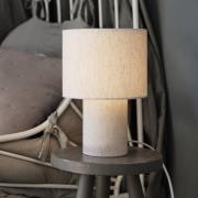 PR Home bordlampe Leah, beige, højde 28 cm, tekstil