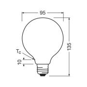 OSRAM LED-pære Globe G95 E27 3,8W mat 4.000K