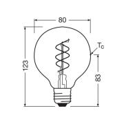 OSRAM LED Vintage G80 E27 8W 922 Spiral Filament guld dæmpbar