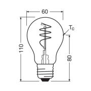 OSRAM LED Vintage E27 3,4W 2.700K Spiral Filament klar