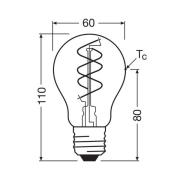 OSRAM LED Vintage E27 8W 2.200K Spiral Filament clear dæmpbar