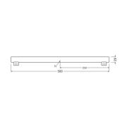 OSRAM LED-linjepære S14s 4,7W rør 2.700K 50cm mat dæmpbar