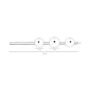 Væglampe Garda 3, sort, metal, glas, 3 lyskilder