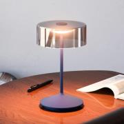 Numotion LED genopladelig bordlampe, blå, glas, IP54, dæmpbar