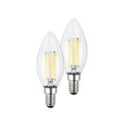 LED-pære stearinlys E14 2,5W klar 3000K 525 lm energiklasse 2er