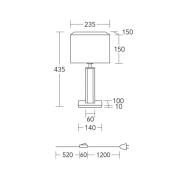 HerzBlut bordlampe Karl K, kantet, træ, hvid, 44 cm, E27