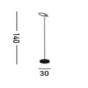 Space LED-gulvlampe, sort, metal