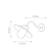 Udendørs væglampe Klampenborg, hvid, lygte, stål