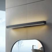 Lucande LED-spejllampe Zafira, sort, aluminium, 90 cm, IP44