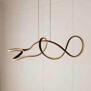 Lucande LED-hængelampe Rodado, sort, 110 cm, aluminium