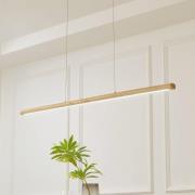 Lucande LED-hængelampe Maruta, træ, bjælke, 120 cm, 3000K