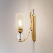 Jadina væglampe, guld antik, højde 32 cm, metal/glas