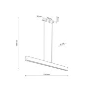 LED-pendel i træ Teo, fyrretræ, 126 cm, touchdæmper