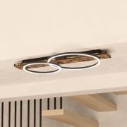 LED-loftlampe Boyal, brun, længde 78 cm, træ, 2 lyskilder.