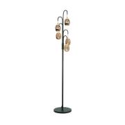 Gulvlampe Golden Egg sort/amber 165 cm 5 lyskilder metal/glas