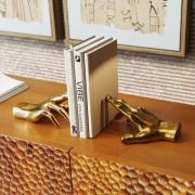 KARE bogstøtte Holding Fingers, guldfarvet, sæt med 2 stk