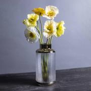 KARE Vase LA Noble, højde 30 cm, glas, guld/klar, håndlavet