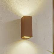 Lucande udendørs væglampe Xava, op/ned, brun, 2 lyskilder, GU10