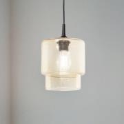 Pendellampe i glas Nesto, ravfarvet, Ø 18 cm, E27