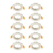 Prios forsænket loftlampe Fibur, beige, zink, Ø 8,2 cm, 10 stk