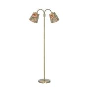 PR Home gulvlampe Amy Cia Theo, farvet/messing, 150 cm, 2 lyskilder.