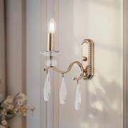 Væglampe Elizabeth, højde 30 cm metal/krystal guld antik