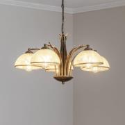 Lysekrone Korfu, 5 lyskilder, Ø 68 cm, antik guldfarve