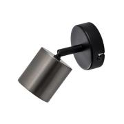 Vægspot Demia, sort/nikkel, 10 cm bred, GU10